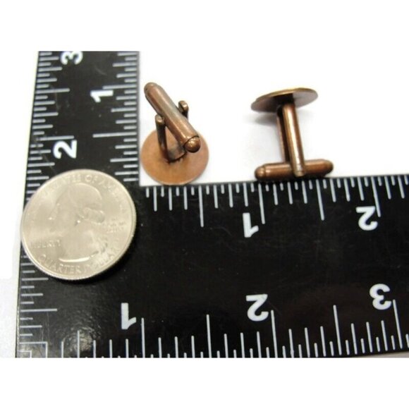 Vintage Texas Copper Cufflinks Round Shirt Accessories Wedding - Picture 10 of 11